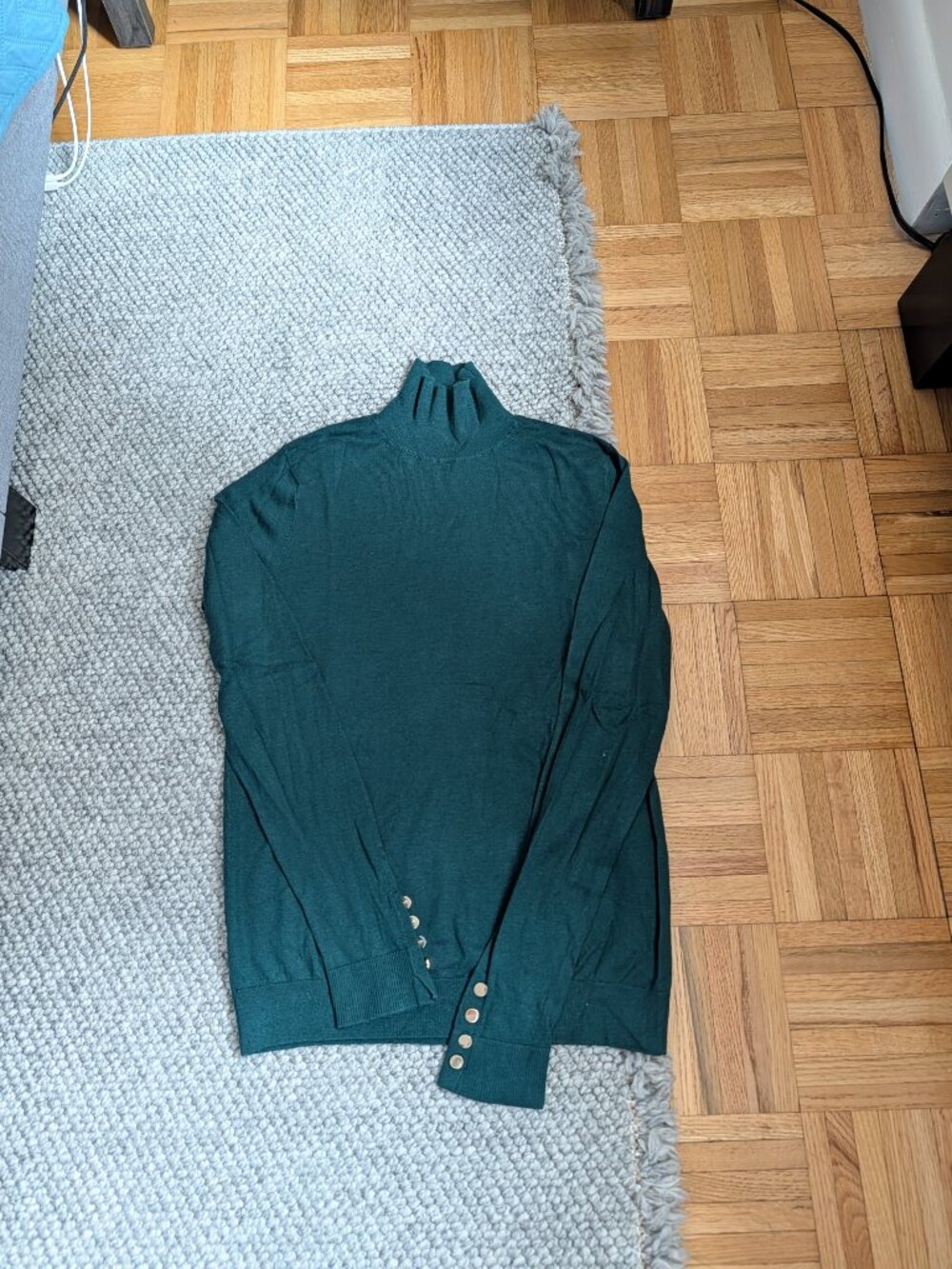 Massimo Dutti Deep Green Wool Silk Blend  Turtleneck